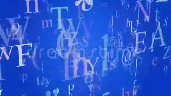 蓝色上的变量字母和符号视频的预览图