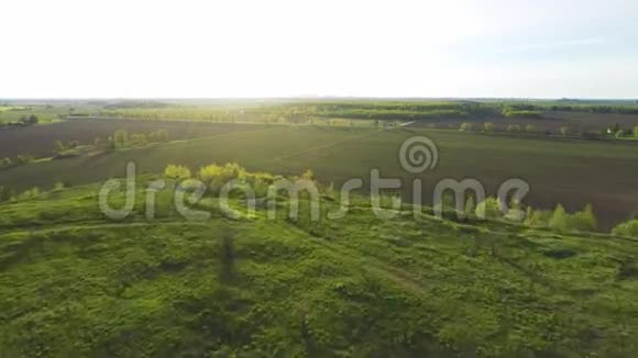 在山上飞过绿林空中镜头视频的预览图