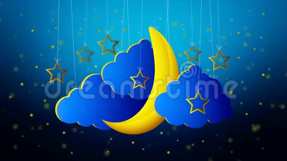 美丽的月亮星矢量最好的循环视频背景让宝宝睡觉平静放松视频的预览图