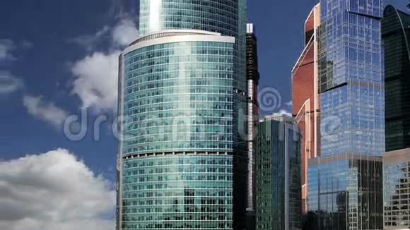俄罗斯莫斯科国际商务中心城市摩天大楼视频的预览图