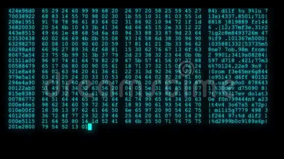 加密快速长时间滚动编程安全黑客代码数据流在蓝色显示新的质量数字视频的预览图