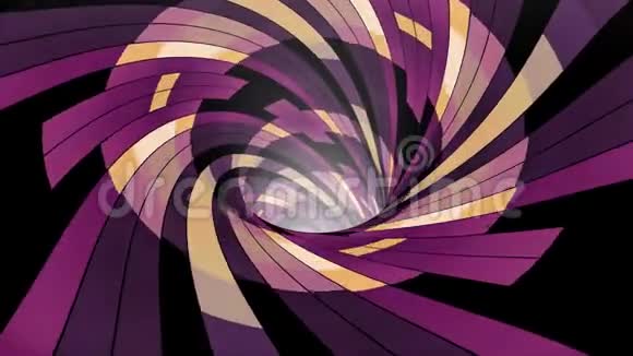 彩色螺旋虫洞漏斗隧道飞行无缝环动画背景新品质复古风格酷不错视频的预览图