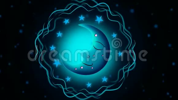 最佳夜空蓝月亮卡通和明星视频的预览图