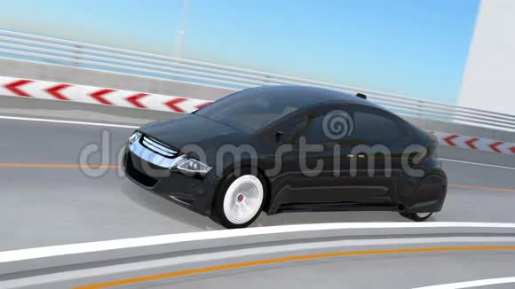 高速公路上的黑色自动驾驶汽车视频的预览图