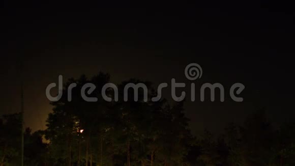 夜晚的月亮在地平线上升起树木在地平线上升起视频的预览图
