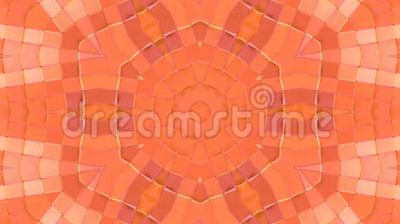 对三维几何几何形式和形状的循环动画进行了变换低聚体橙成分视频的预览图