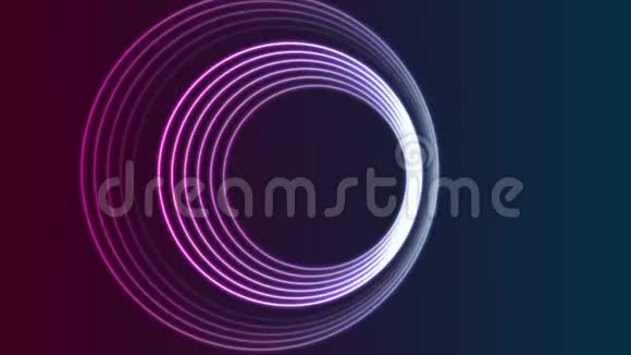 彩色霓虹灯发光圆圈抽象视频动画视频的预览图