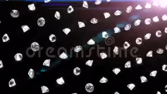 掉落的钻石美丽的背景无缝循环动画视频的预览图