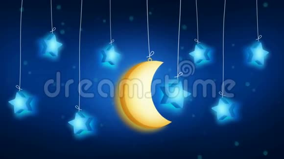 月亮和星星摇篮曲的最佳循环视频背景让宝宝睡觉放松和平静视频的预览图