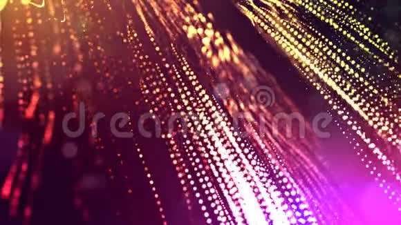 发光粒子的三维渲染为科幻多色背景或现代抽象梯度背景视频的预览图
