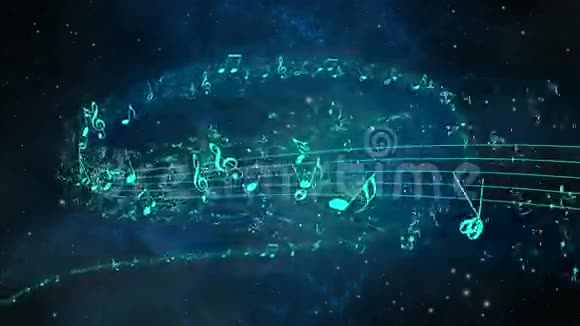 带有音符音乐音符的动画背景LOOP视频的预览图