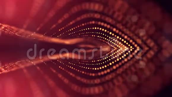 具有深度的发光粒子的4k抽象环形背景对于节日演讲作为一个光明视频的预览图