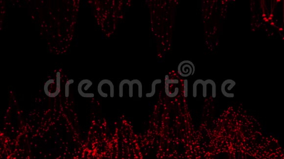 抽象干净的红色挥动三维网格或网格作为卡通背景红色几何振动环境或脉动数学视频的预览图