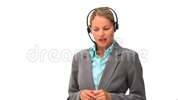 商务女性接电话视频的预览图