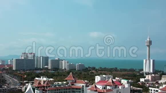 泰国芭堤雅市和暹罗湾全景视频的预览图
