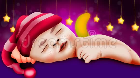 婴儿卡通睡眠最佳循环视频背景视频的预览图
