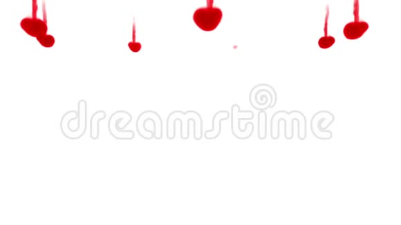 白色背景上的红色墨水3D渲染与卢马哑光视频的预览图