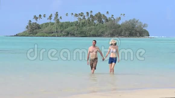 在热带岛度假的夫妇视频的预览图