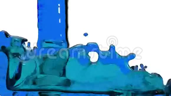 动画透明蓝漆浇筑及补光画面透明背景阿尔法通道视频的预览图