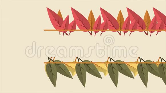 你好秋天与树叶动画视频的预览图