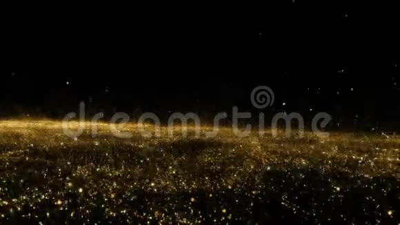 金色的天空抽象星尘烟波粒子视频的预览图