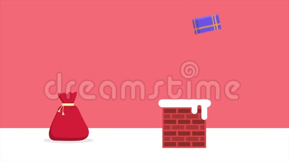 圣诞老人与礼物同行的动画圣诞节视频的预览图