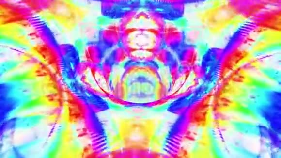 彩色虫洞漏斗隧道飞行动画背景新质量复古风格酷漂亮4k股票视频视频的预览图