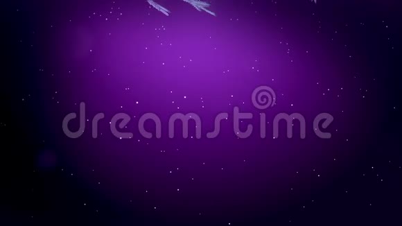 装饰3d雪花落在紫色背景上用作圣诞节新年贺卡或冬季环境的动画视频的预览图