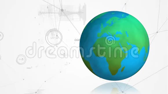 旋转地球的数字动画视频的预览图