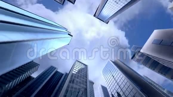 天空背景下的摩天大楼视频的预览图