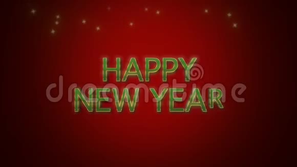 红色背景下的动画特写新年快乐视频的预览图