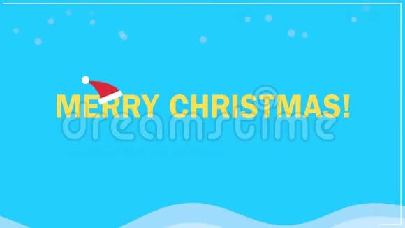雪地背景下的动画特写圣诞快乐视频的预览图