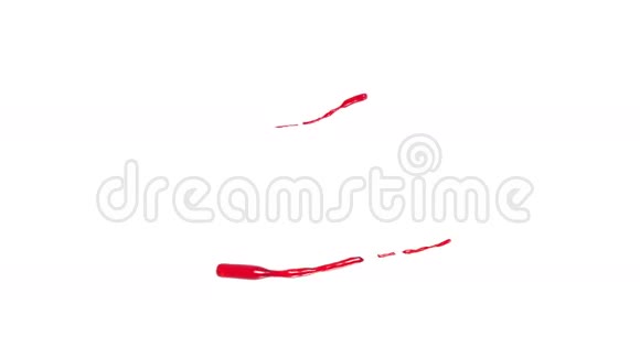 白色背景上红色液体圆圈果汁视频的预览图