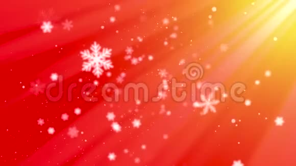 抽象的波克和雪花飘落新年快乐圣诞快乐背景闪亮视频的预览图