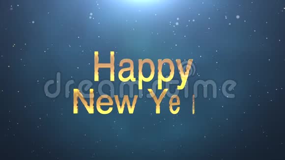 蓝色背景动画特写新年快乐视频的预览图