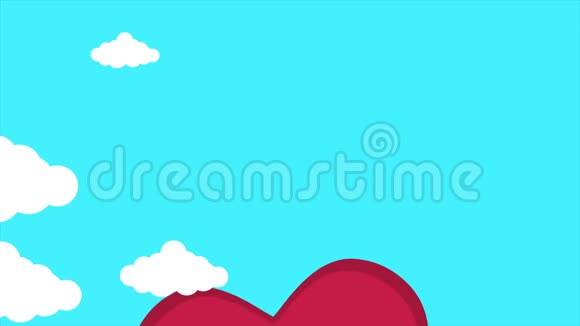 爱的云动画在彩虹上写情人节视频的预览图