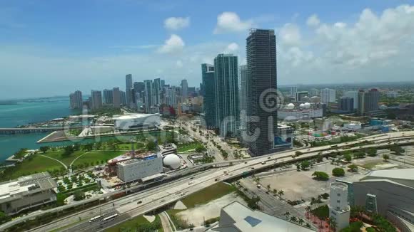 空中视频迈阿密市中心4K视频的预览图
