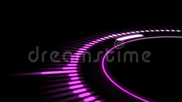 脉冲均衡器在黑色背景上会发出粉红色的霓虹灯视频的预览图