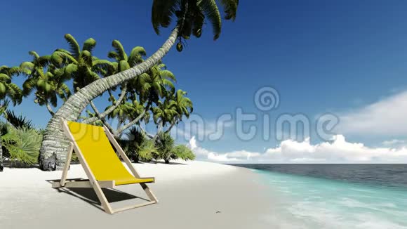 夏日海滩背景热带岛屿天堂海洋景观视频的预览图