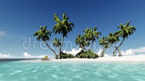 夏日海滩背景热带岛屿天堂海洋景观视频的预览图