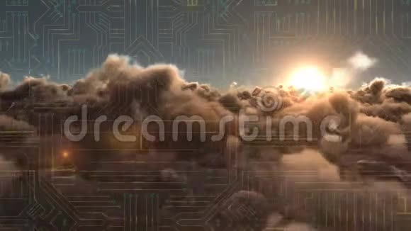 在日落时绕云线视频的预览图