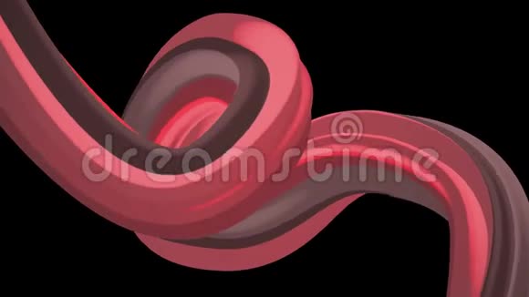 软色3D曲线棉花糖绳糖果无缝环抽象形状动画背景新质量通用视频的预览图