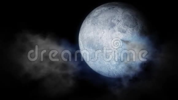 蓝天背景上的蓝月视频的预览图