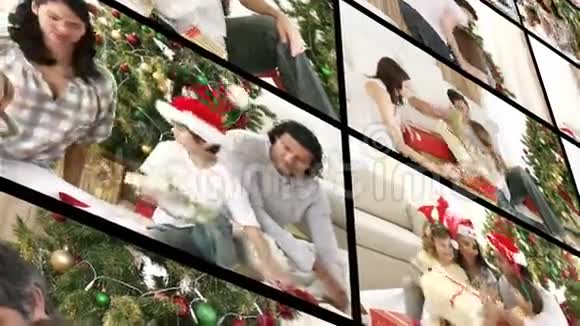 年轻的家庭享受圣诞节视频的预览图