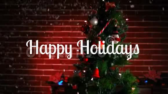节日快乐短信和圣诞树视频的预览图