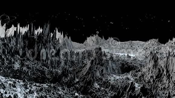 宇宙景观的三维渲染作为背景或环境从太空飞船上看到的行星非常详细视频的预览图