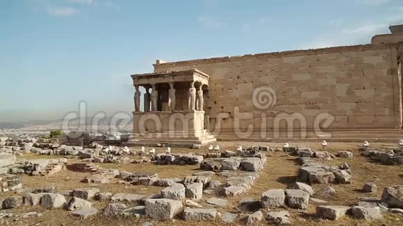 希腊雅典卫城的古寺视频的预览图
