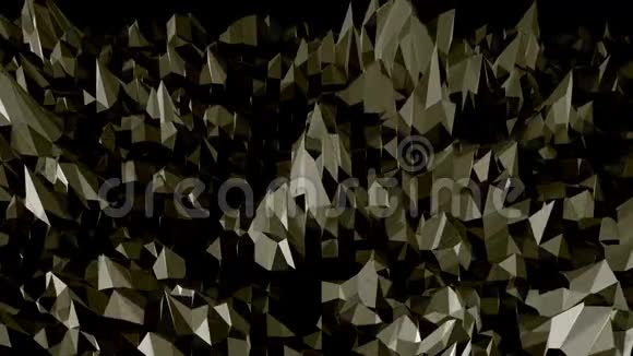 抽象黑白低聚挥三维表面作为背景灰色抽象几何振动环境视频的预览图