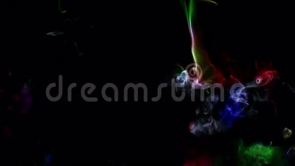 抽象多彩流体烟元素湍流视频的预览图