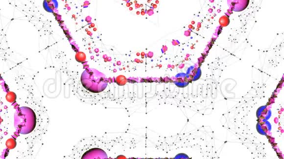 循环中4k清洁低聚三维动画现代几何风格低聚亮梯度无缝三维背景视频的预览图